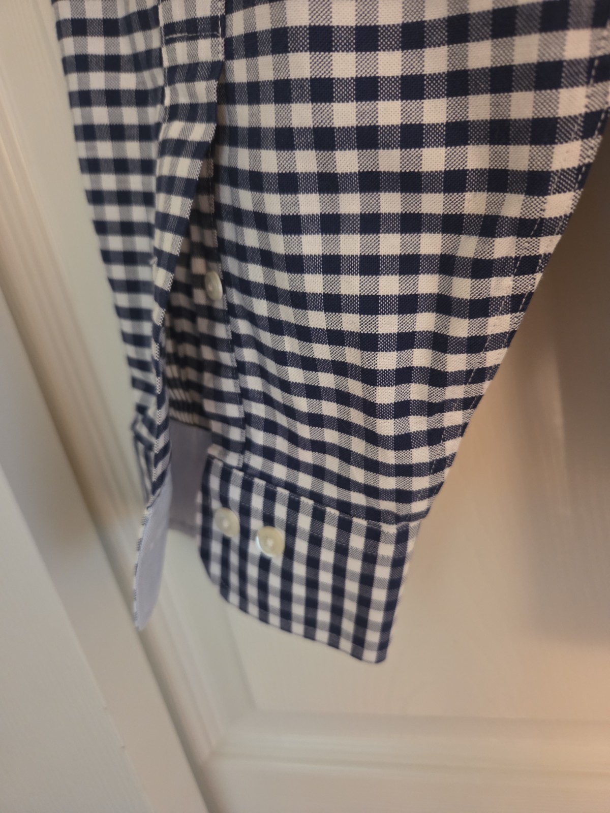 NWOT Brooks Brothers Gingham Button Down Mens XL Navy White Regent Fit Non-Iron
