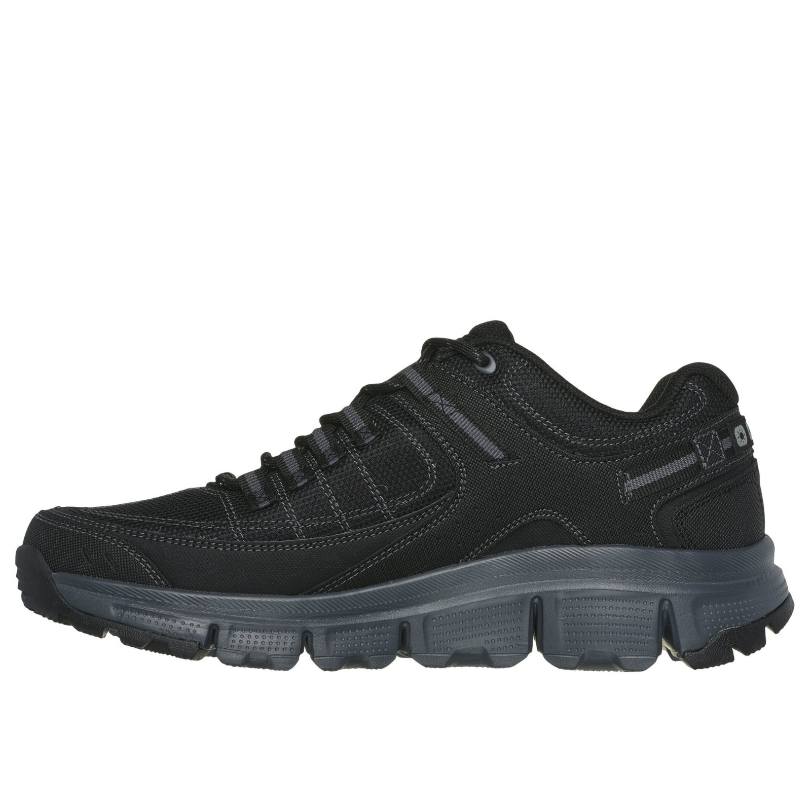 Skechers Men’s Memory Foam Summits AT Upper Sneaker, Black/Charcoal, Medium