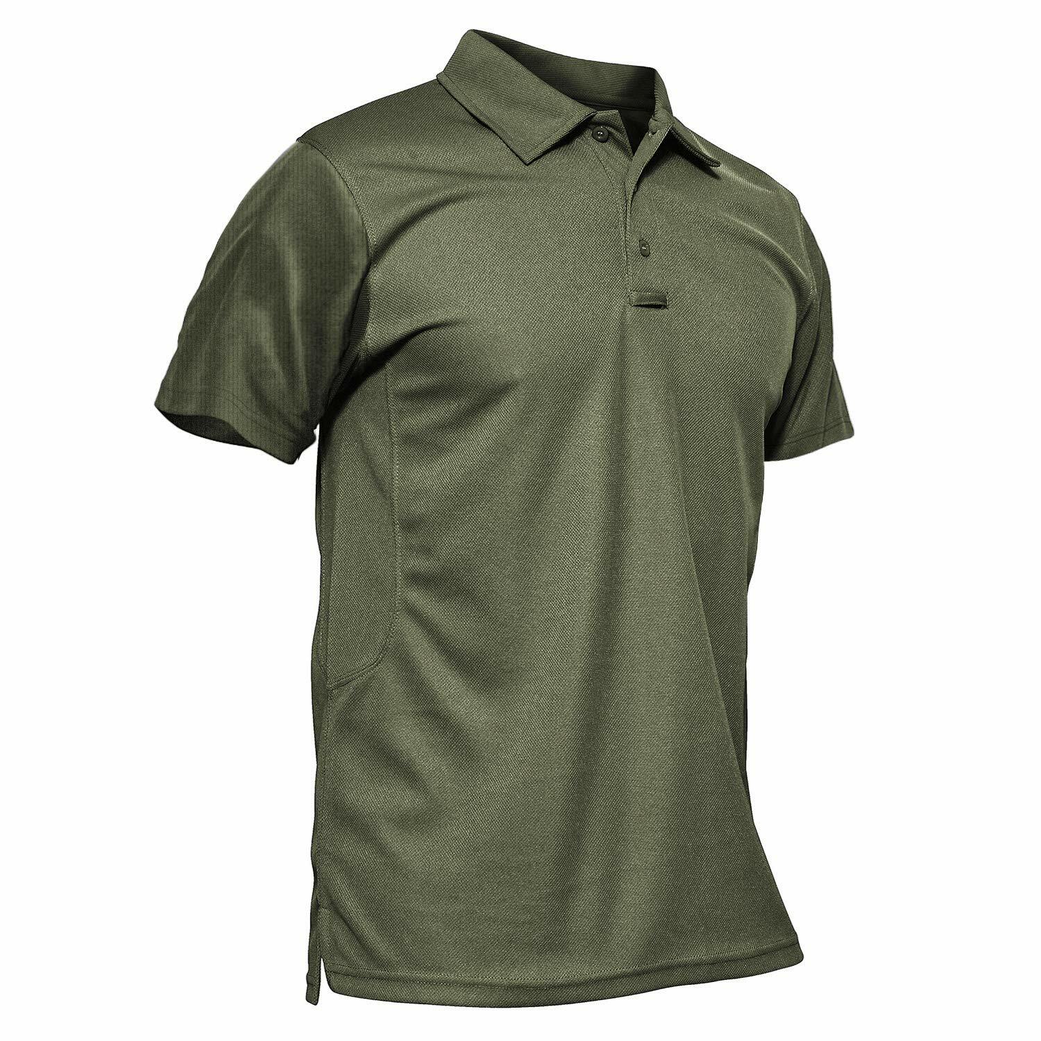 Men’s Short Sleeve Tactical Polo Shirts Quick Dry Team Combat Work Casual Golf T