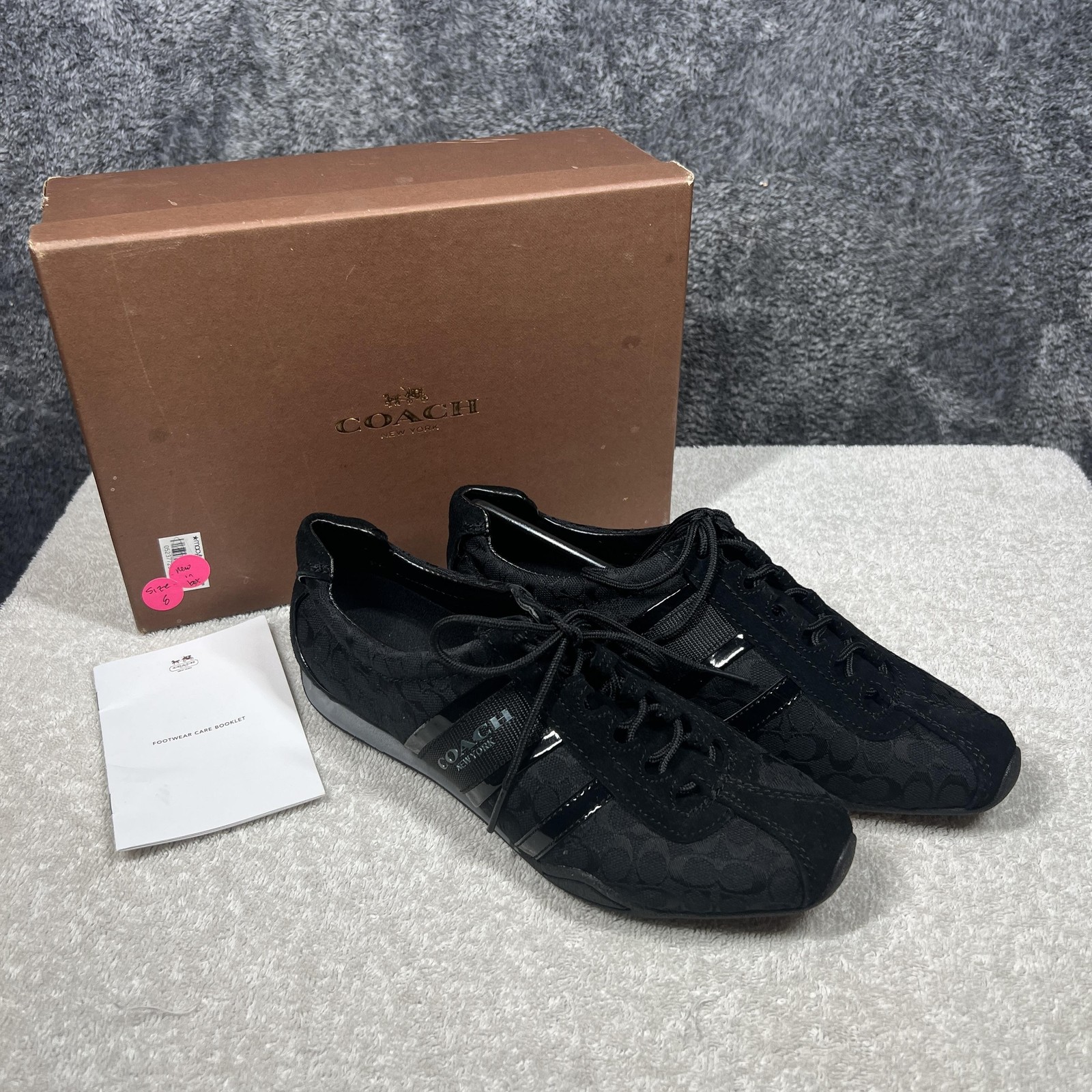 Coach Shoes Womens Size 8 Black Remonna 6CM Sneaker Low Top with Box