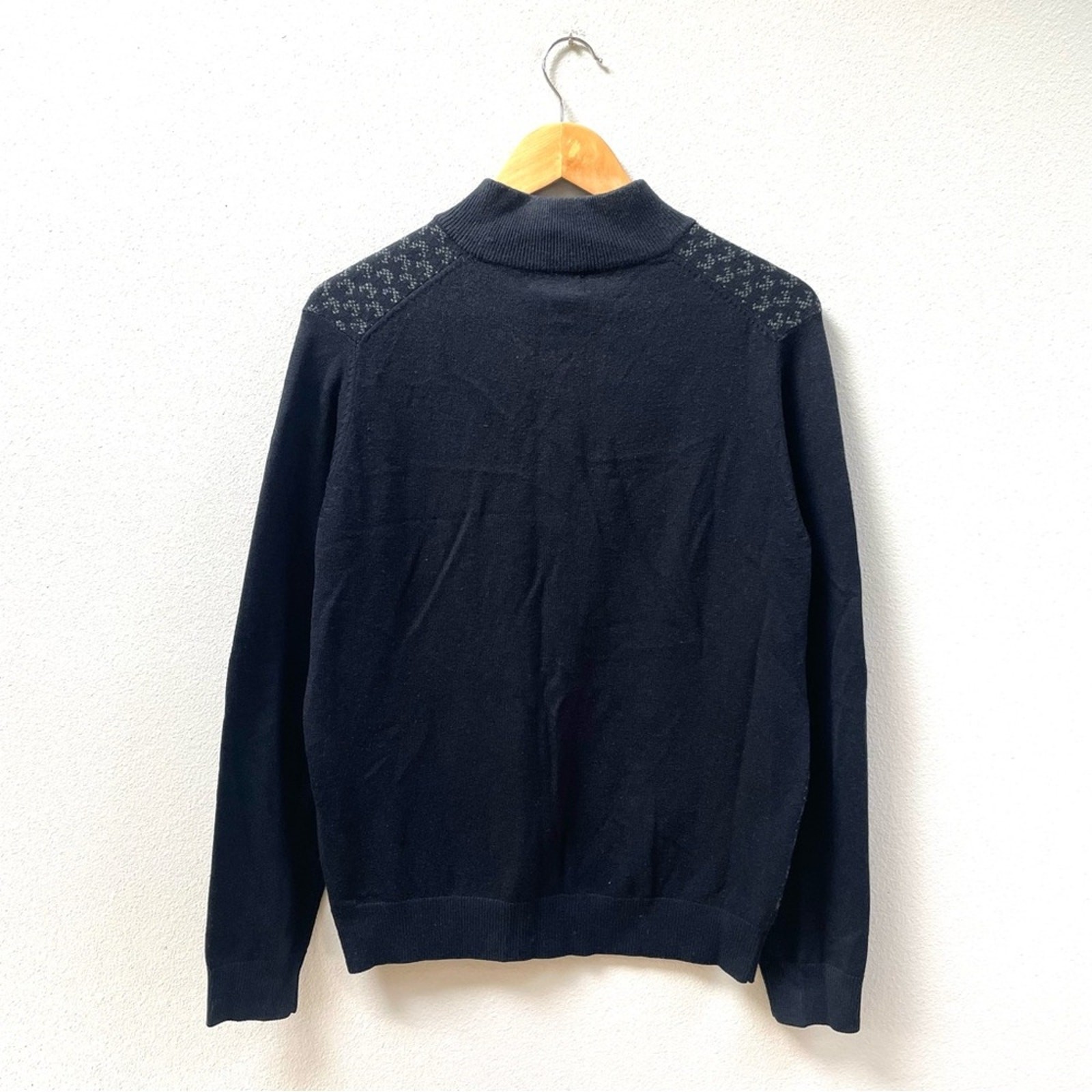 Linea Rosso Patrick Assaraf Merino Wool Navy & Gray 1/4 Zip Sweater, Men’s Small