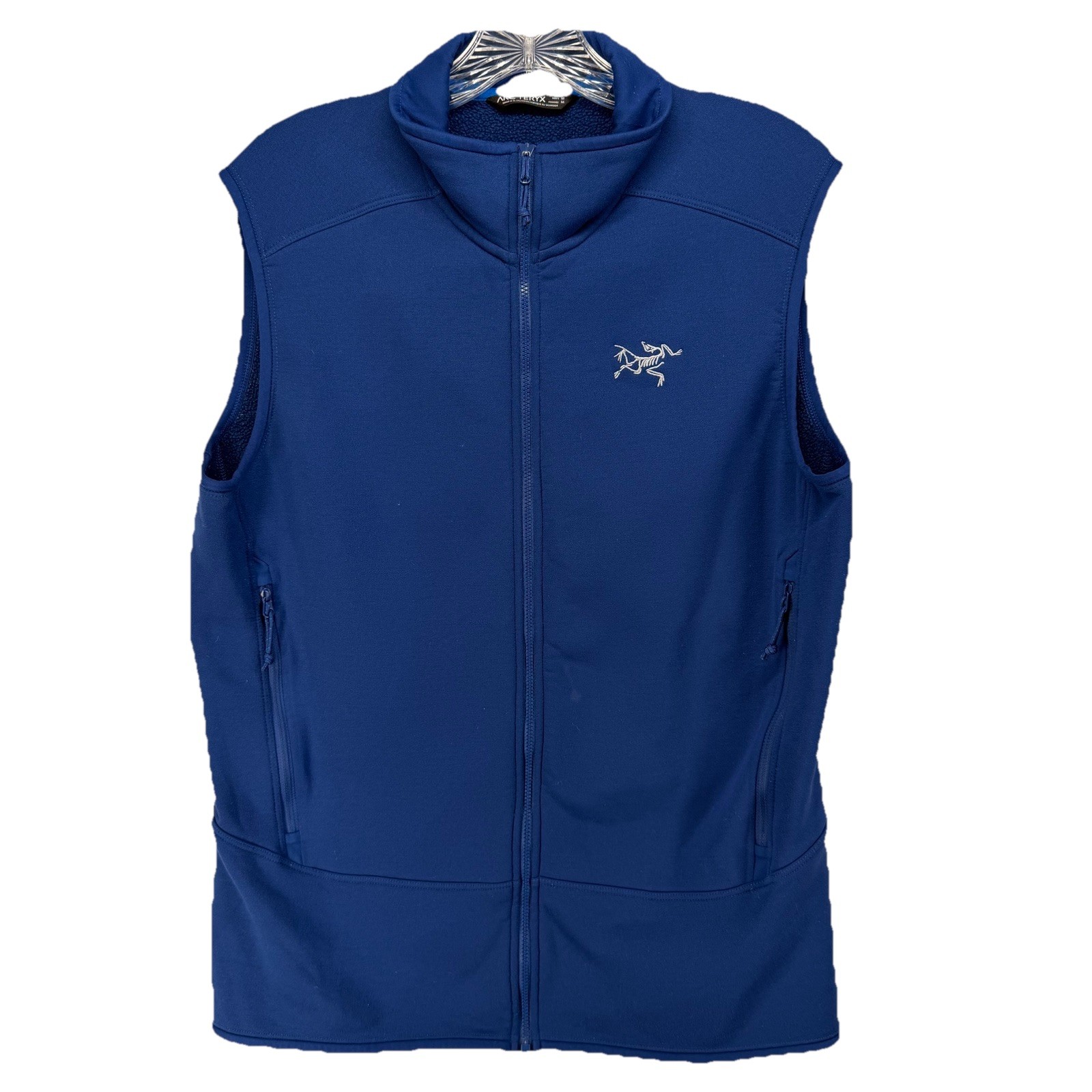 Arcteryx Vest Men M Blue Kyanite Softshell Fleece Lined Hike Sleeveless Jacket