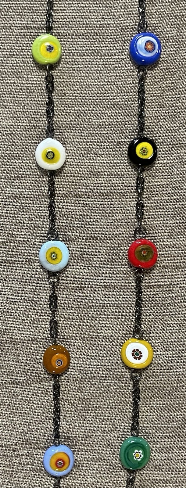 MURANO GLASS MILLEFIORI VENETIAN BEADS on Chain Sunglass Glasses Leash Croakies