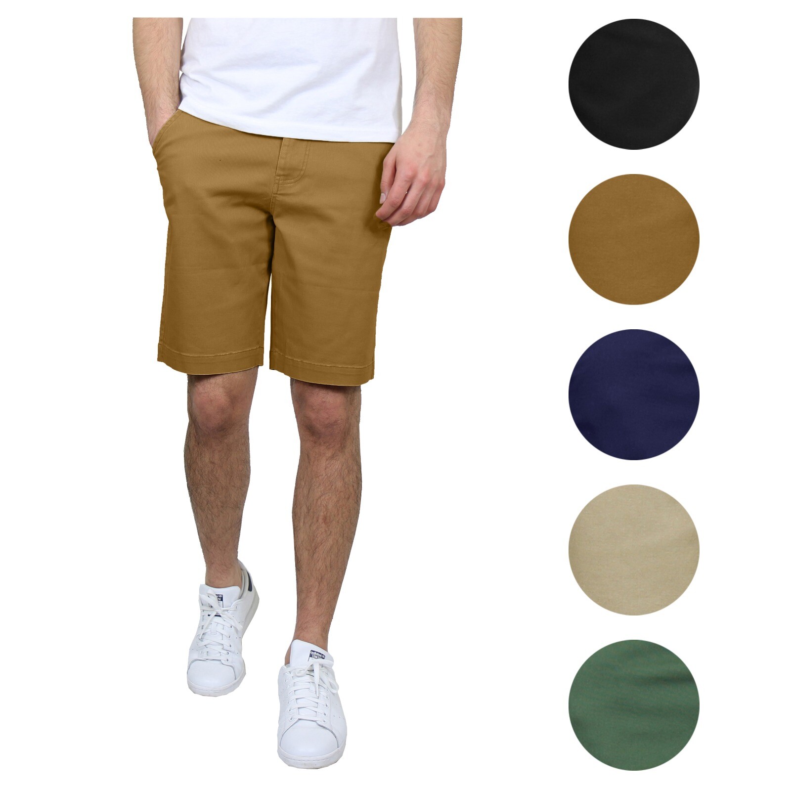 Men’s 5-Pocket Flat-Front Stretch Chino Shorts (Sizes 30-42) *NEW* FREE SHIPPING