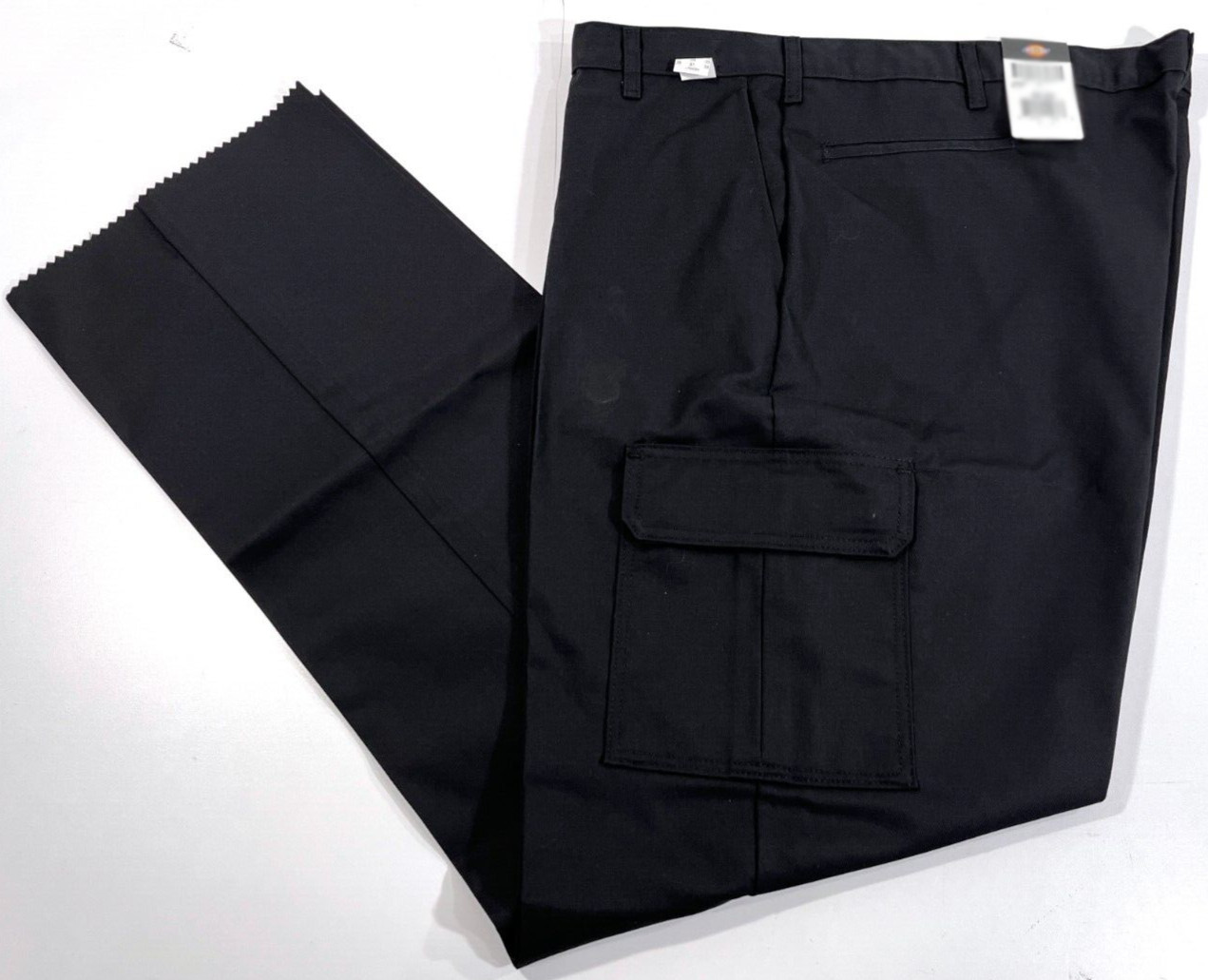 NEW MENS 36×36 DICKIES LP600 RELAXED FIT INDUSTRIAL CARGO PANTS BLACK UNHEMMED