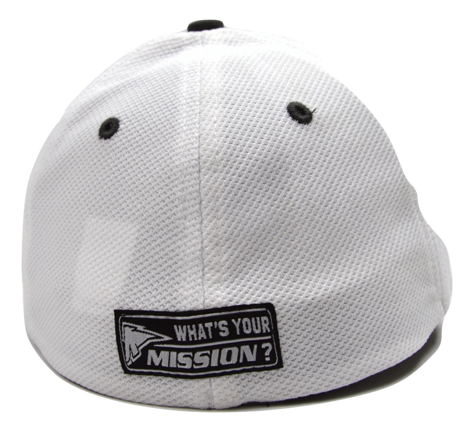Mission Hockey Gray & White Mesh Back Flex Fit One Size Fits Most Hockey Cap Hat