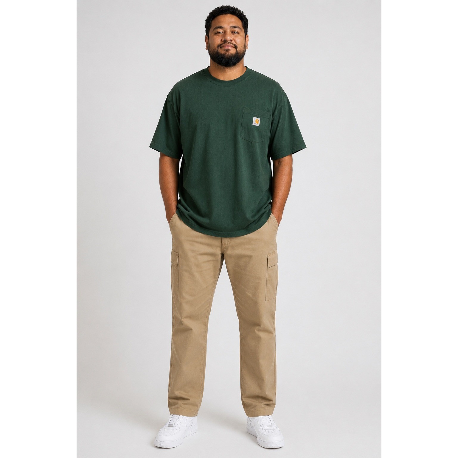 Carhartt K87 Men 2XL Loose Fit T-Shirt Hunter Green Heavyweight Cotton Tee