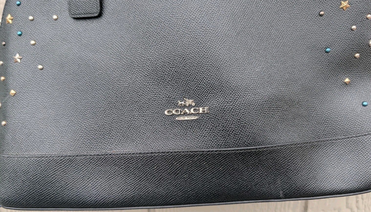 COACH SIERRA SATCHEL WITH STARDUST STUDS F22300 Black