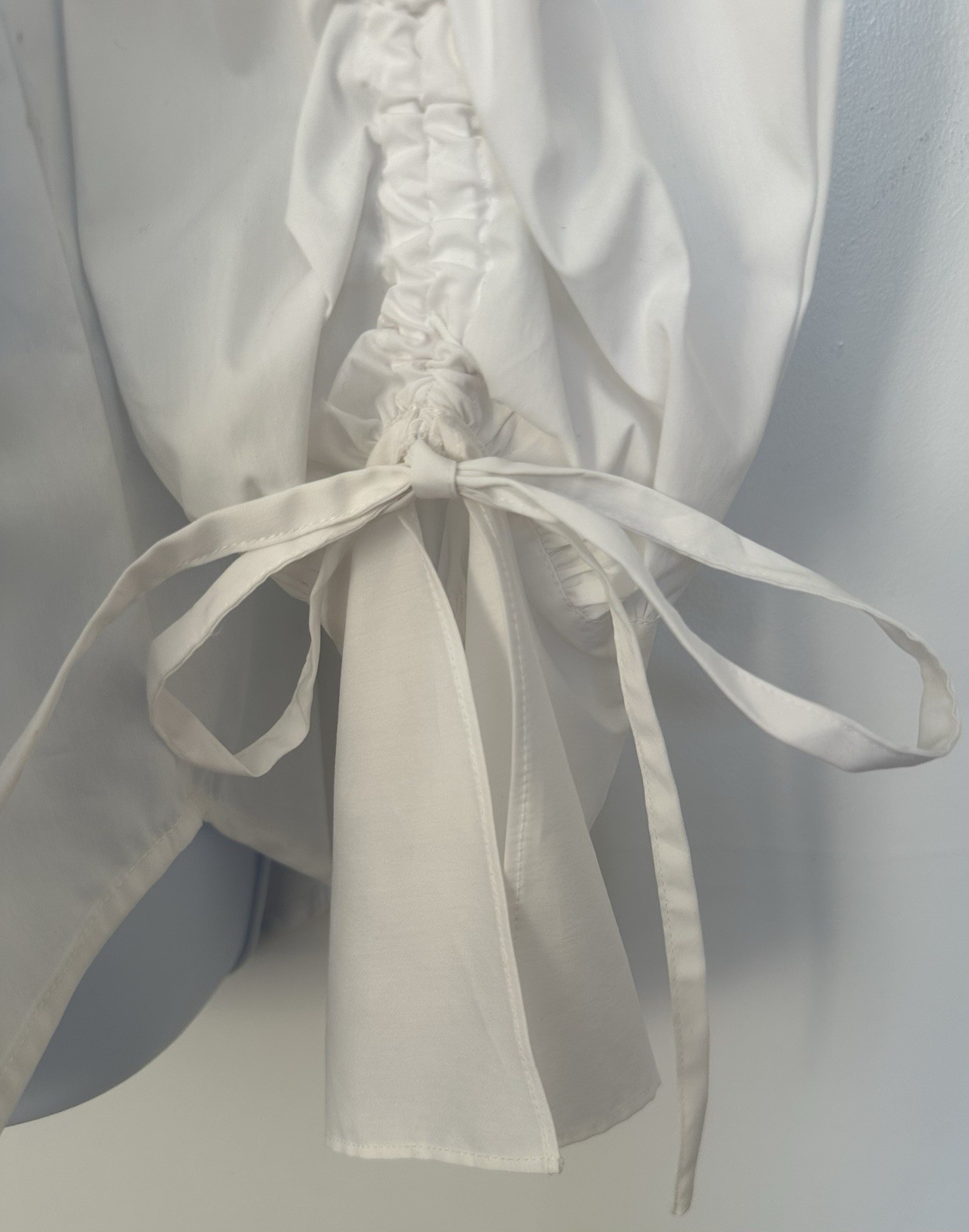 NWT Nordstrom Trouvé Women White Button Down Dress Shirt French sleeves Small