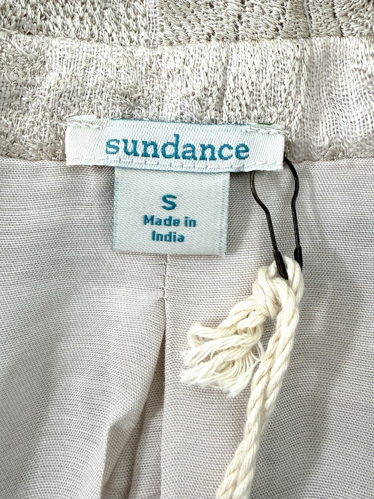 Sundance Jacket Women’s Small Beige Blazer Embroidered 100% Linen New