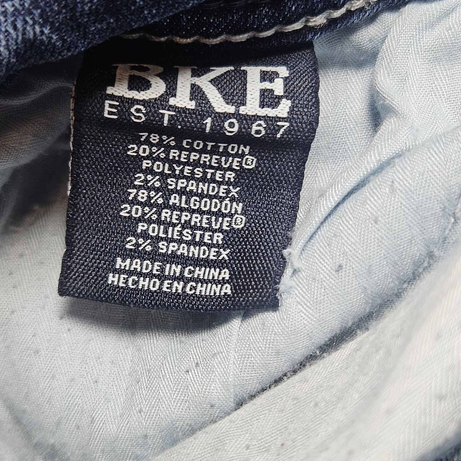 BKE Alec Jeans Mens 28×32 Blue Straight Medium Wash Denim Low Rise Whiskers