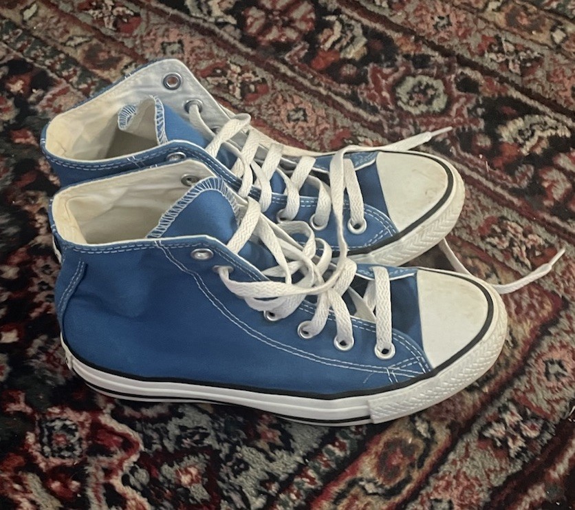 Converse All Star High Top Blue Canvas Sz Men 5 Women 7 GUC Shoes Sneakers