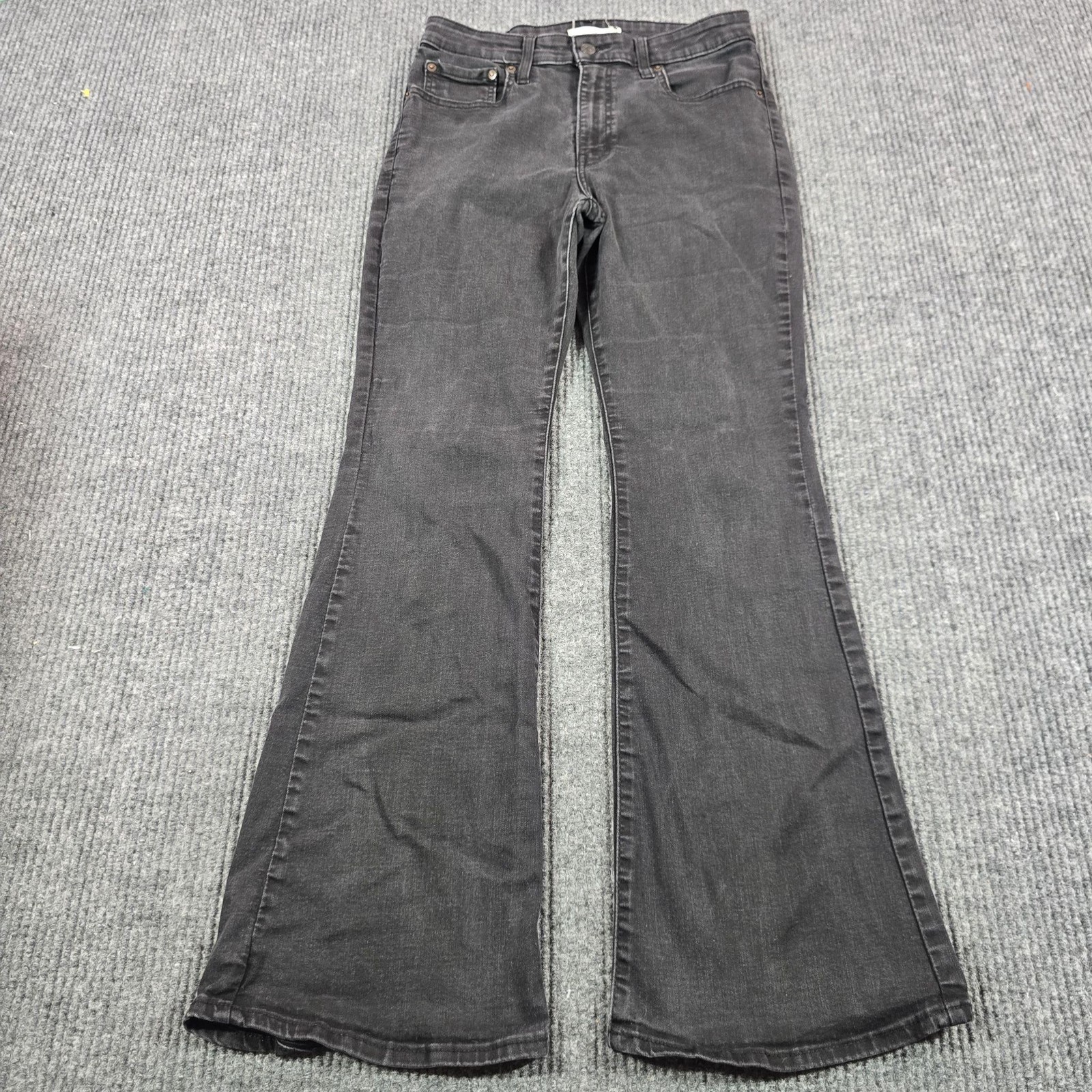 Levi’s 726 Flare Jeans Womens 31 Charcoal Black High Rise Denim Slim 28×29