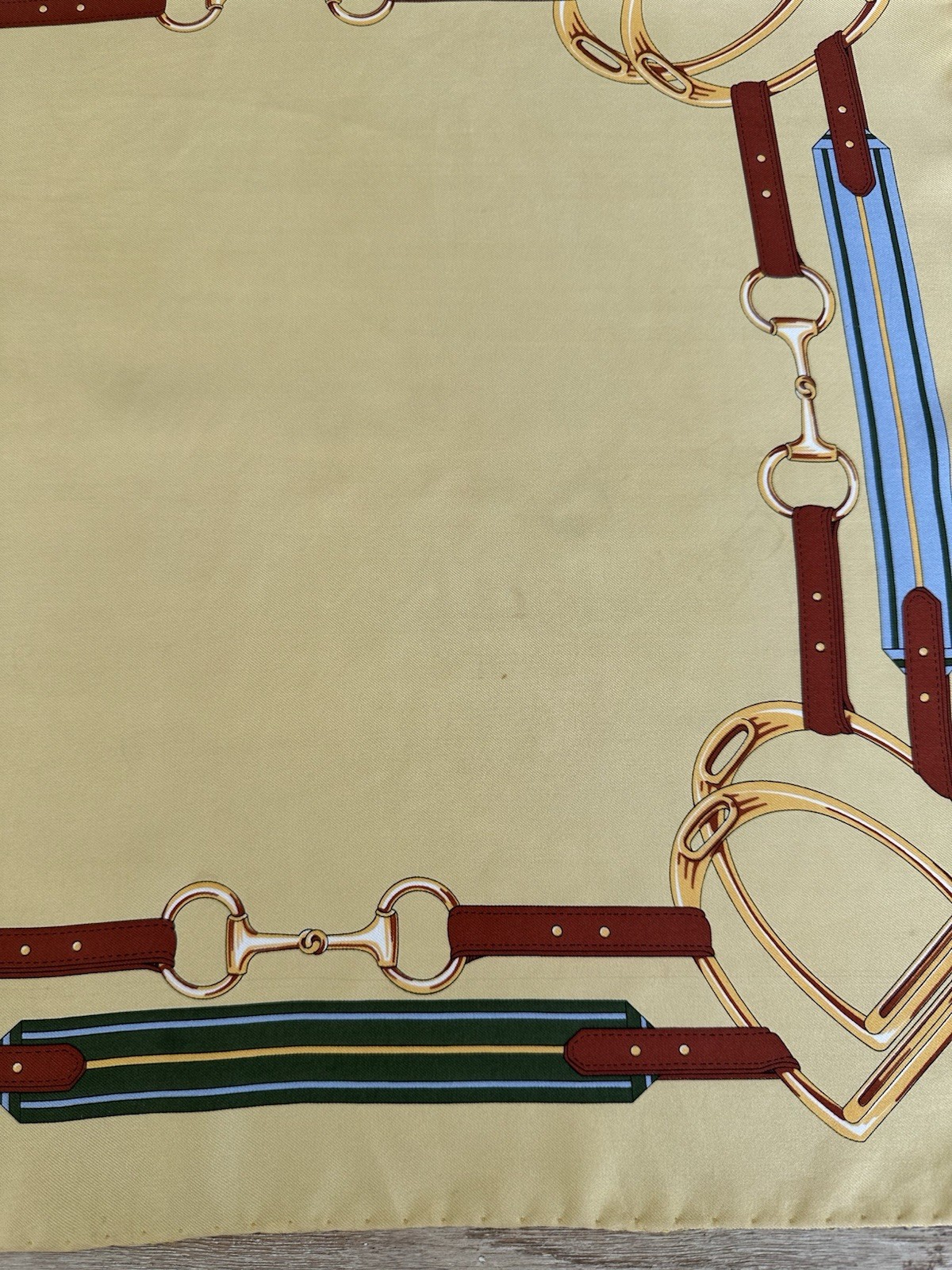 VTG BURBERRYs EQUESTRIAN Horse Bit SILK SCARF Oblong See Flaws in Pictures