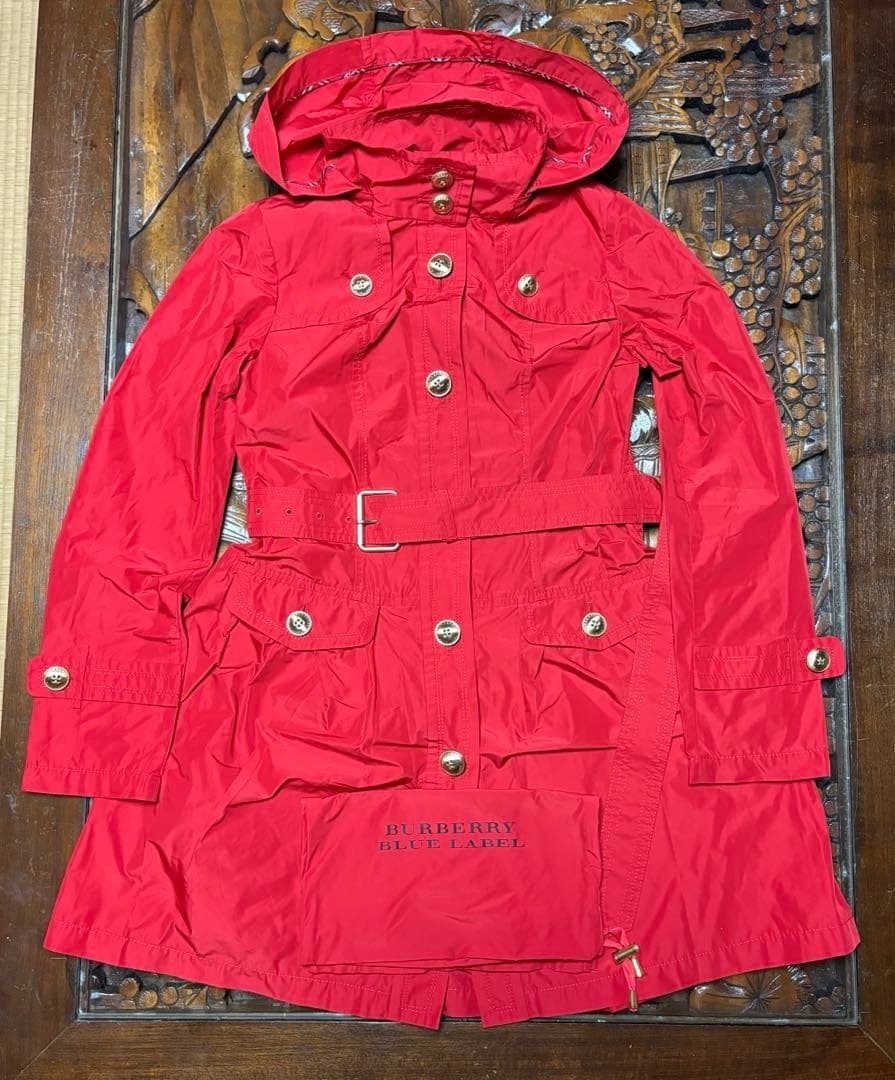 Burberry Blue Label Trench Coat Raincoat Detachable Hood