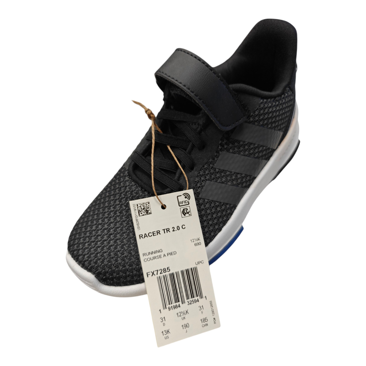 Adidas Unisex Child Racer Tr 2.0 Kids Running Shoes Size 13K Black