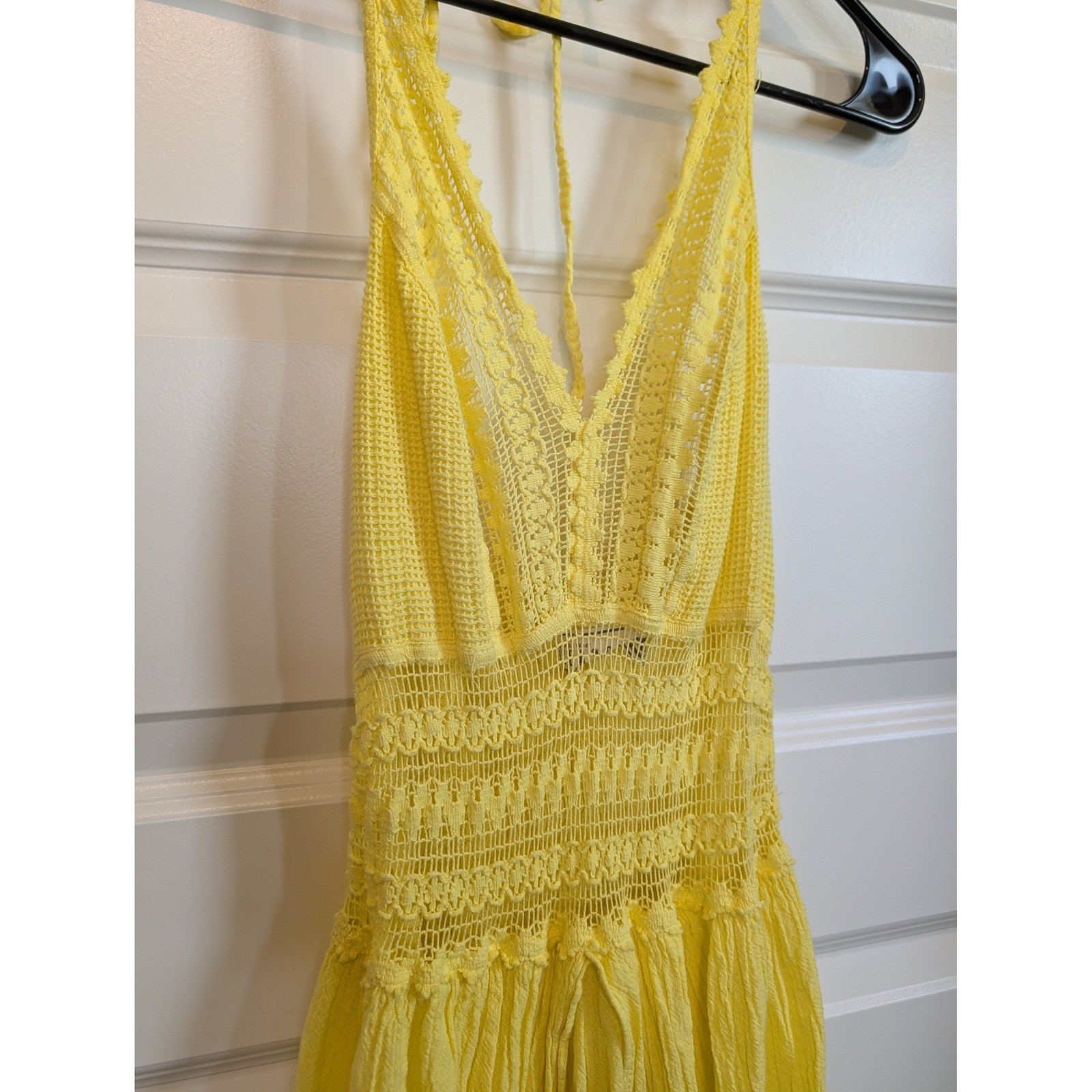 Sea Spice Cotton Crochet Lace Halter Dress