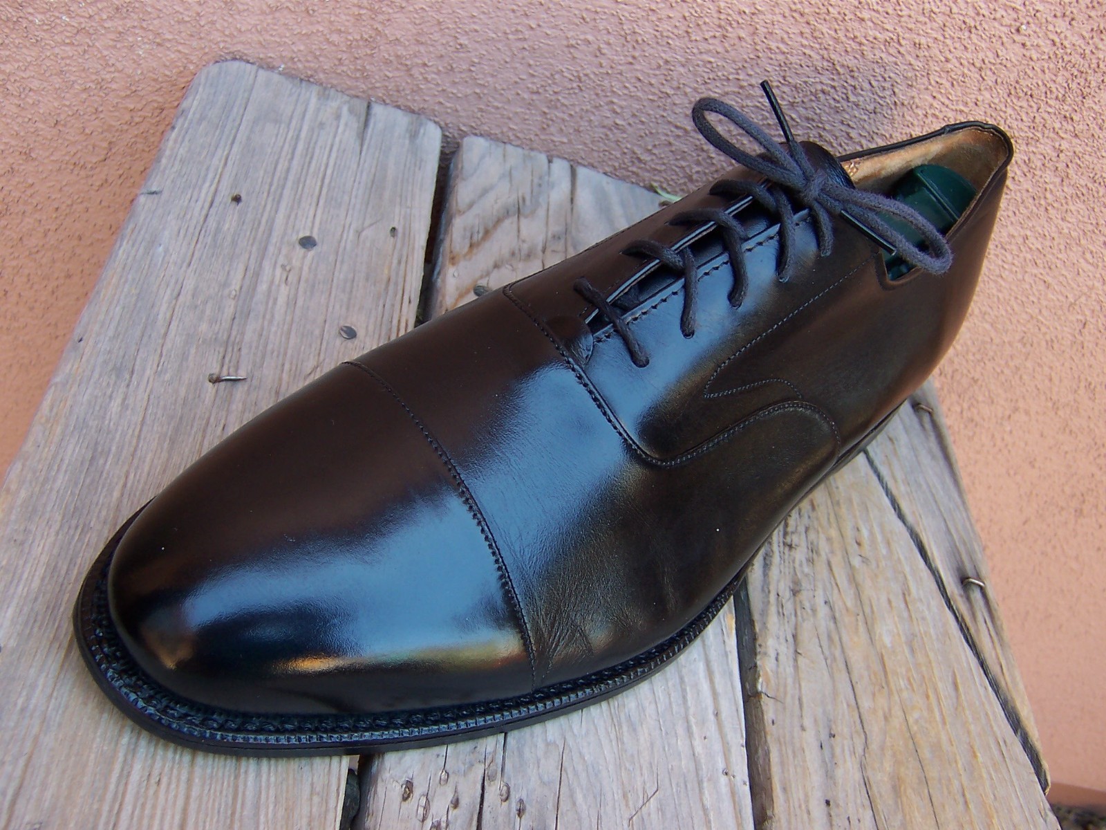 COLE HAAN Casual Dress Shoes Black Leather Cap Toe English Oxfords Sz Size 11.5D