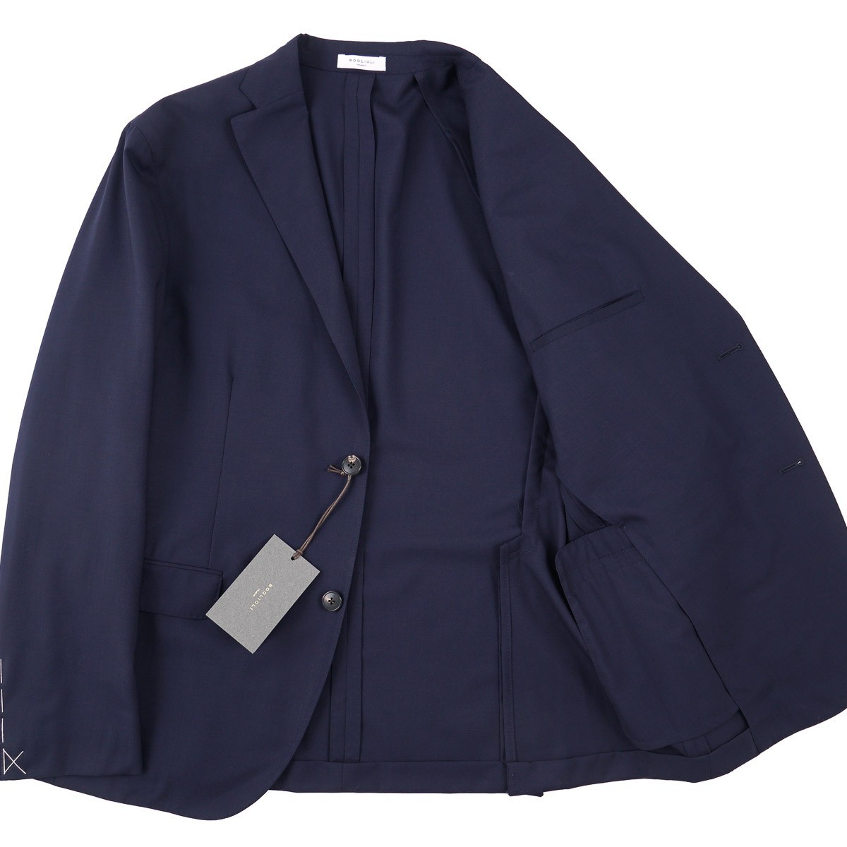 Boglioli Solid Navy Blue Lightweight Wool ‘K Jacket’ Suit 48L Long (Eu 58L) NWT