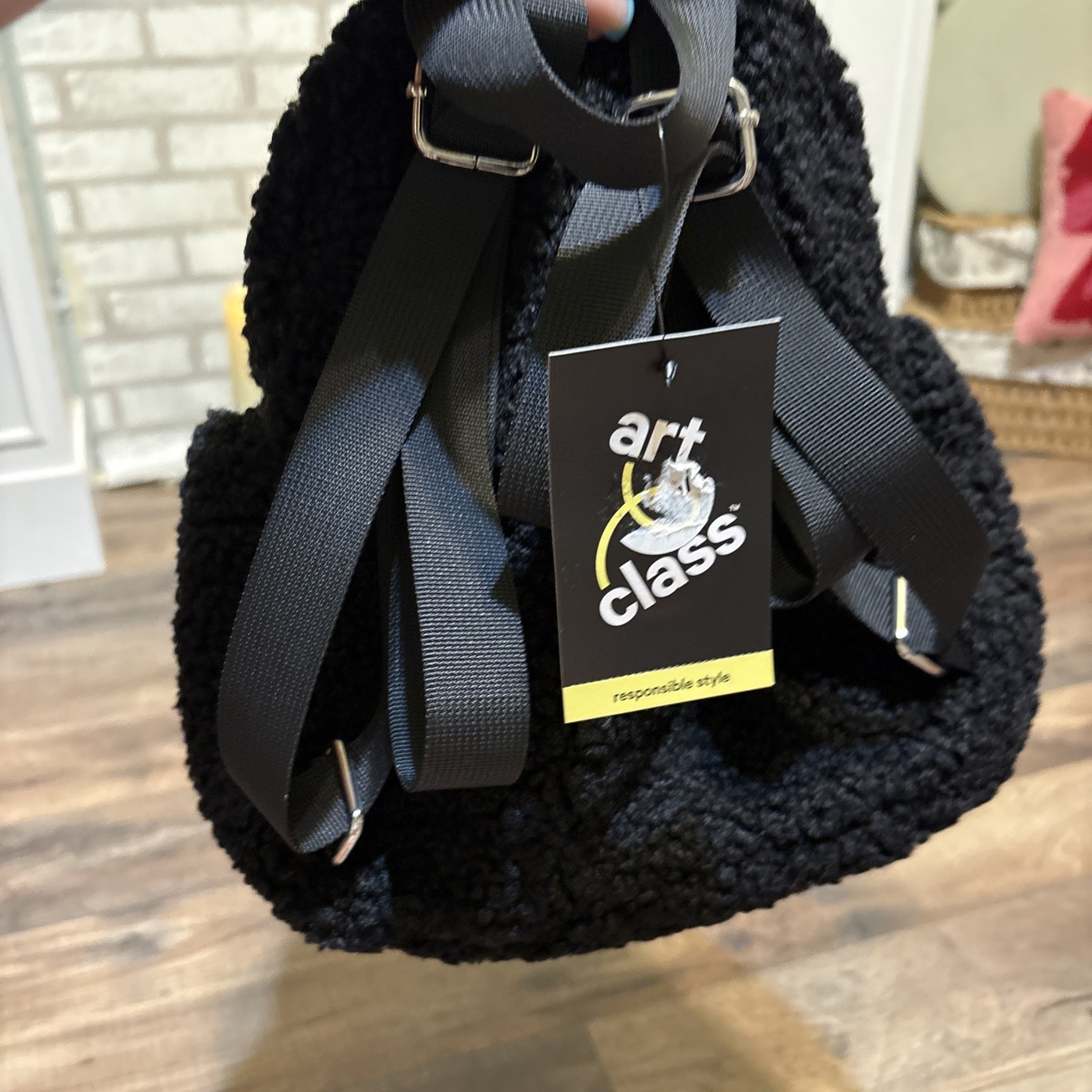 Art Class Black Sharpa Small Backpack