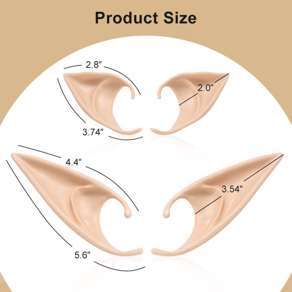 FRESHME Fairy Pixie Elf Ears – Medium and Long Style Cosplay Soft Pointed Ears