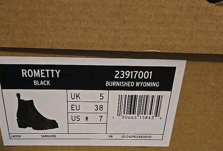 🔥 Dr. Martens Rometty Chelsea Black Burnished Wyoming – Women’s – Size 7 NIB