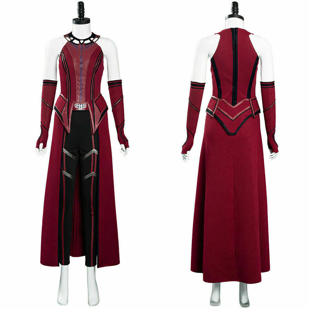 Wanda Vision Scarlet Witch Cosplay Costume Halloween Outfit Battle Suit #