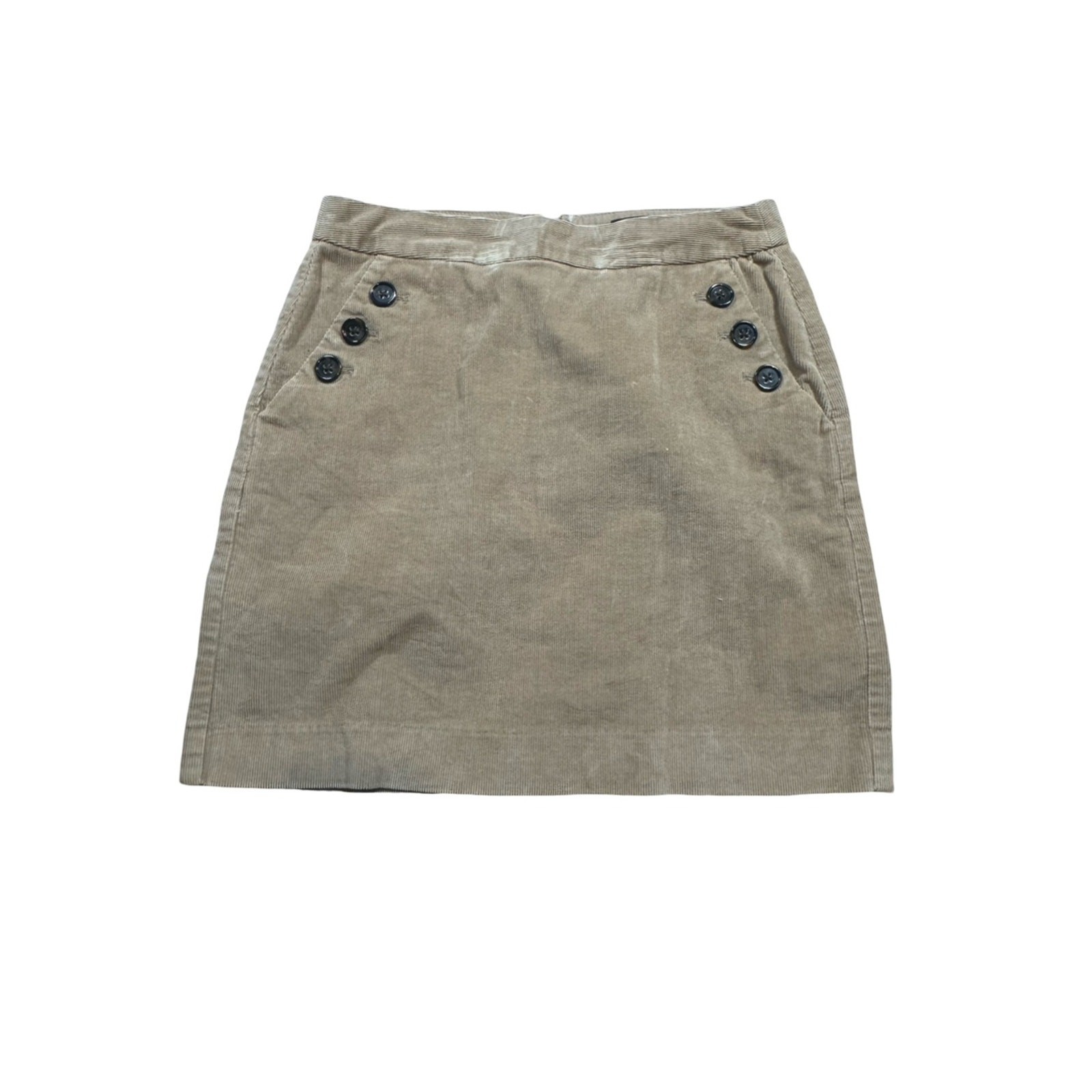 Banana Republic Tan Corduroy Button-Accent Mini Skirt