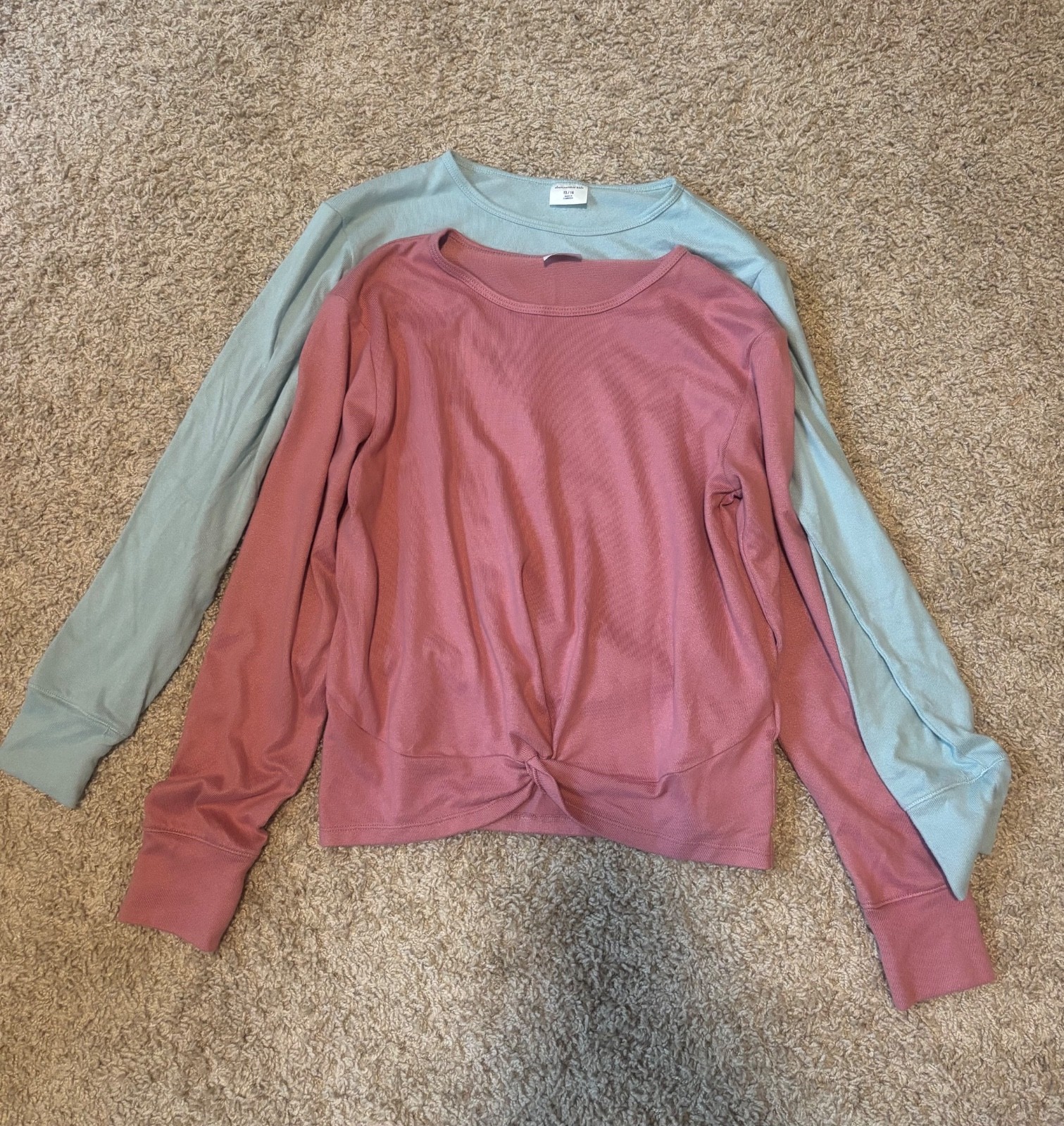 girls size 13 to 14 bundle of two Abercrombie kids long sleeve tee