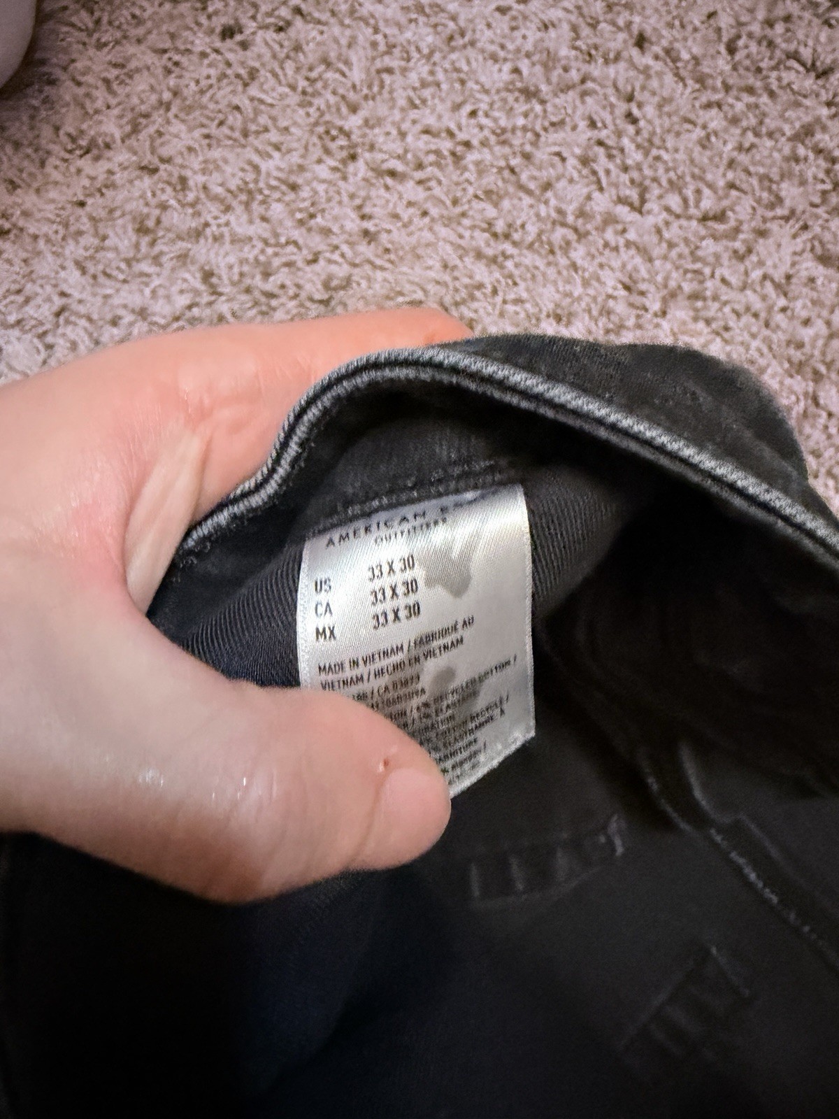 American Eagle AirFlex+ Black Skinny Slim Fit Denim Jeans 5-Pocket Men