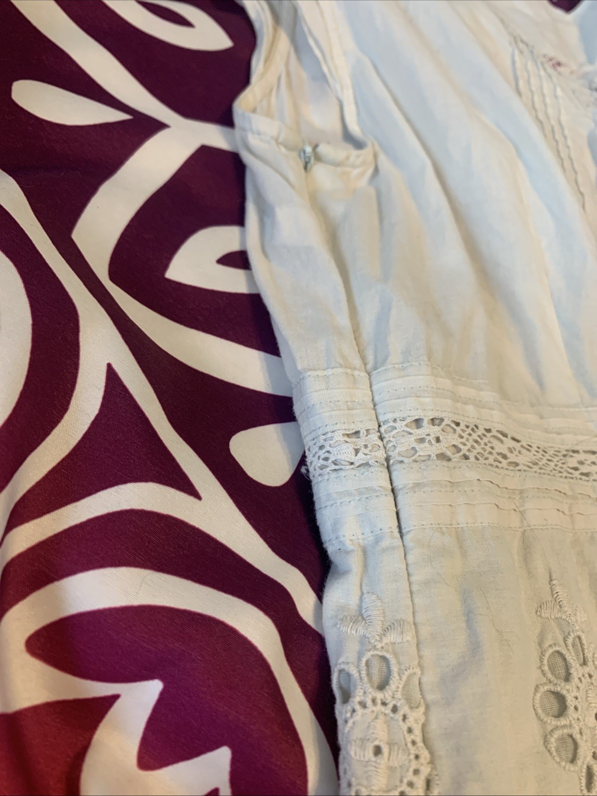 Cotton Fairy Core Babydoll Top Size Medium W/ Buttons and Side Zipper White