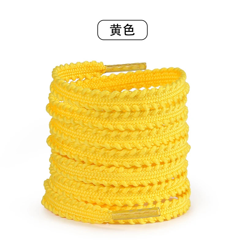 1 Pair Flat Wheat Ears Shoelaces, 0.7mm Solid Color Gear-shaped Braided Shoe Str