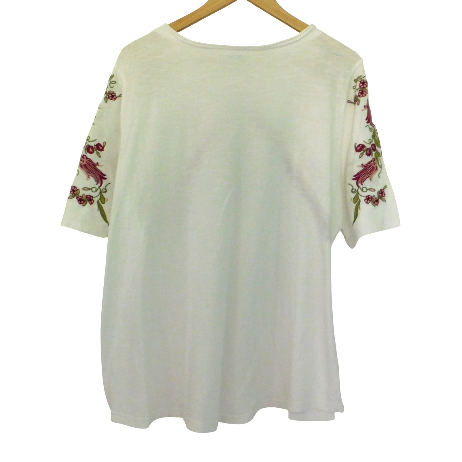 Sundance White Cotton Lace Blouse XXL Boho Romantic Cottagecore Pintuck Top