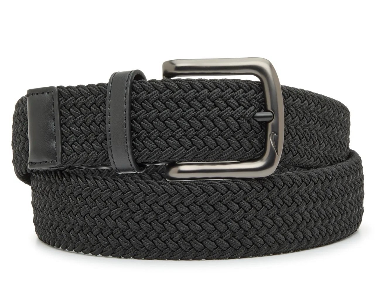 Men’s Black Braided/Woven Belt Adjustable Fit with Buckle, Size 34-36