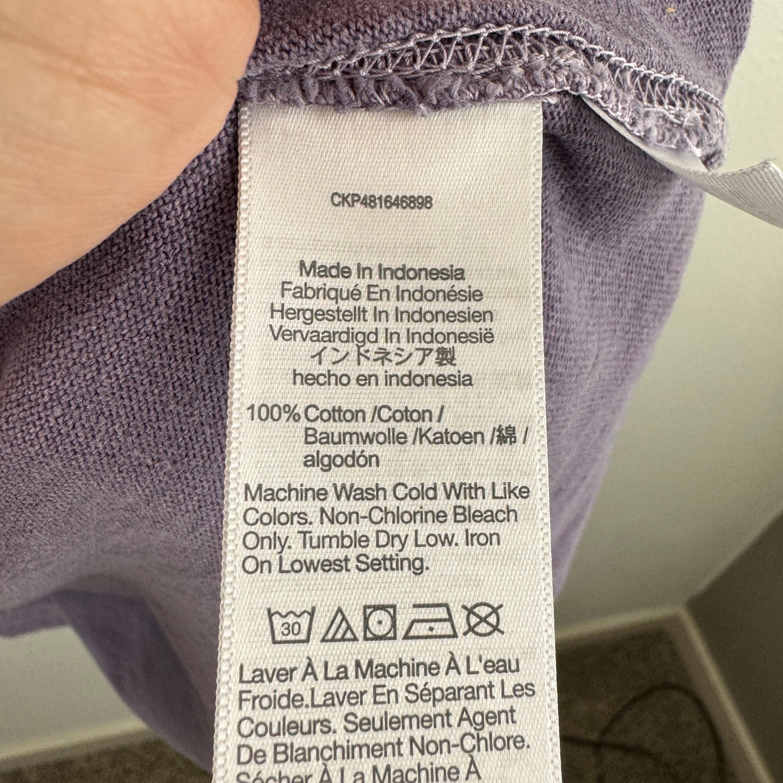 Madewell Garment-Dyed Relaxed Long Sleeve S Purple Cotton