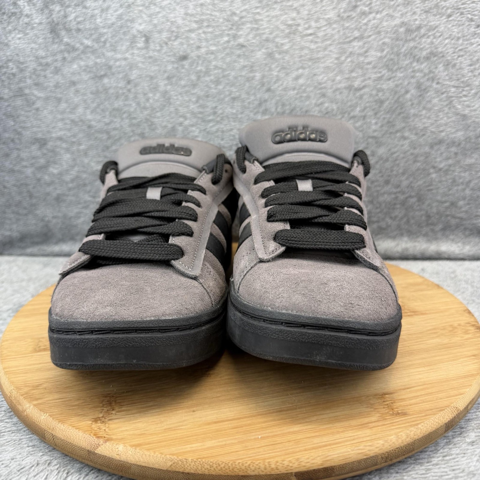 Adidas Cloudfoam Shoes Mens Size 10.5 Gray Suede Low Top Walking Sneakers
