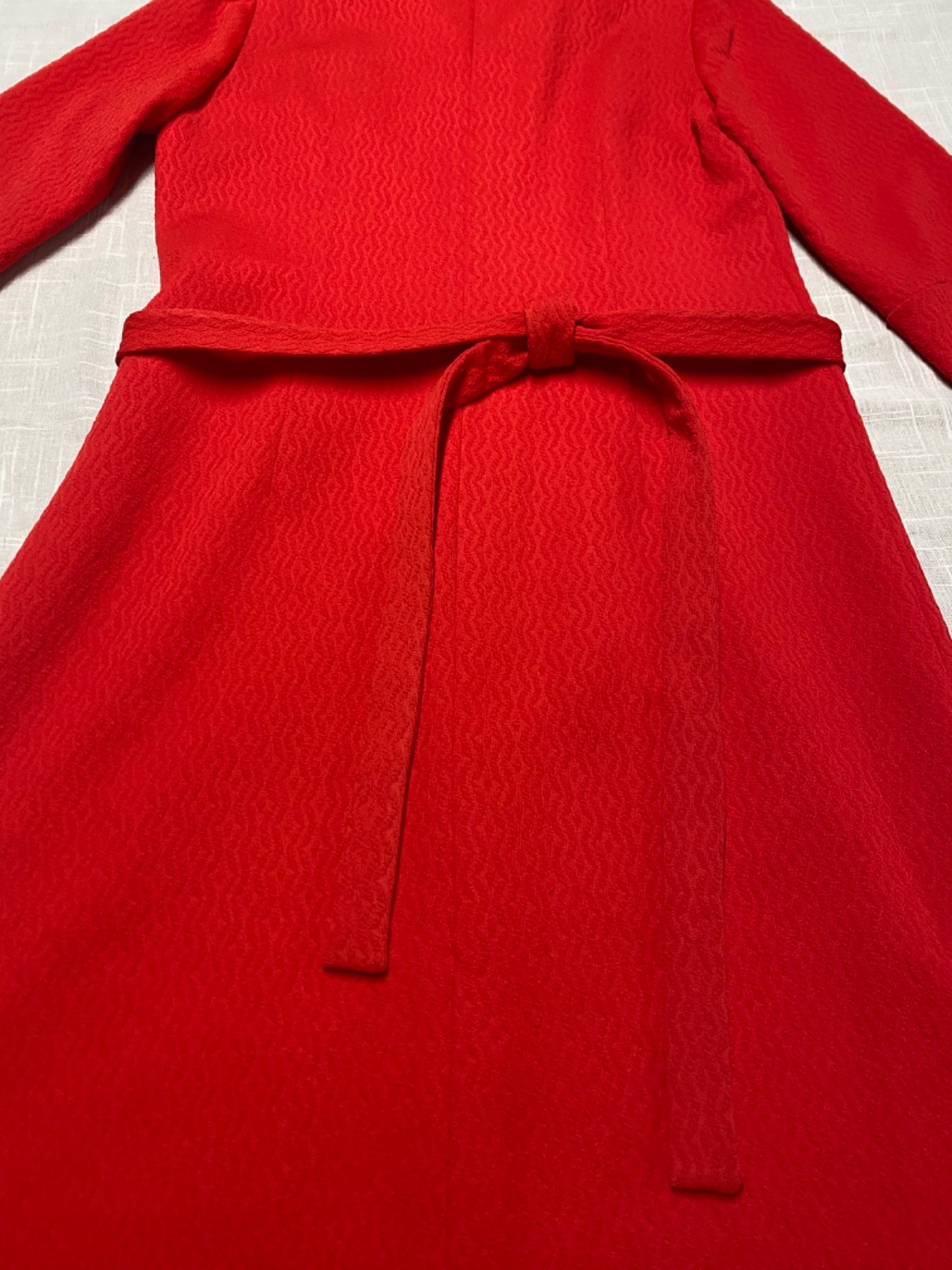 Vintage Dress 1960 Mod Go Go Burnt Orange Red Belted Retro Shift Dress