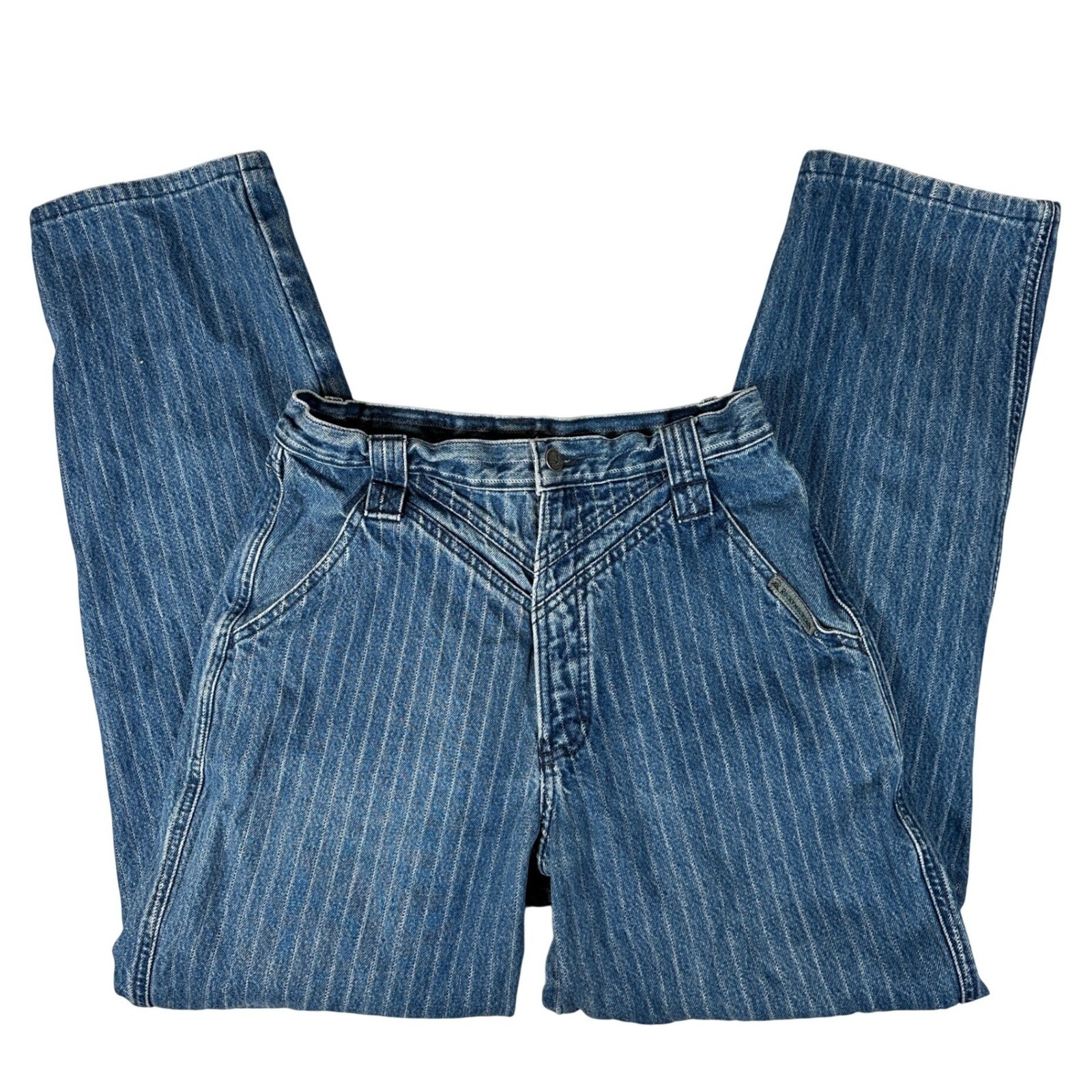 Rocky Mountain Vintage High Waist Pinstripe Jeans Blue 31/11 Western Cowgirl