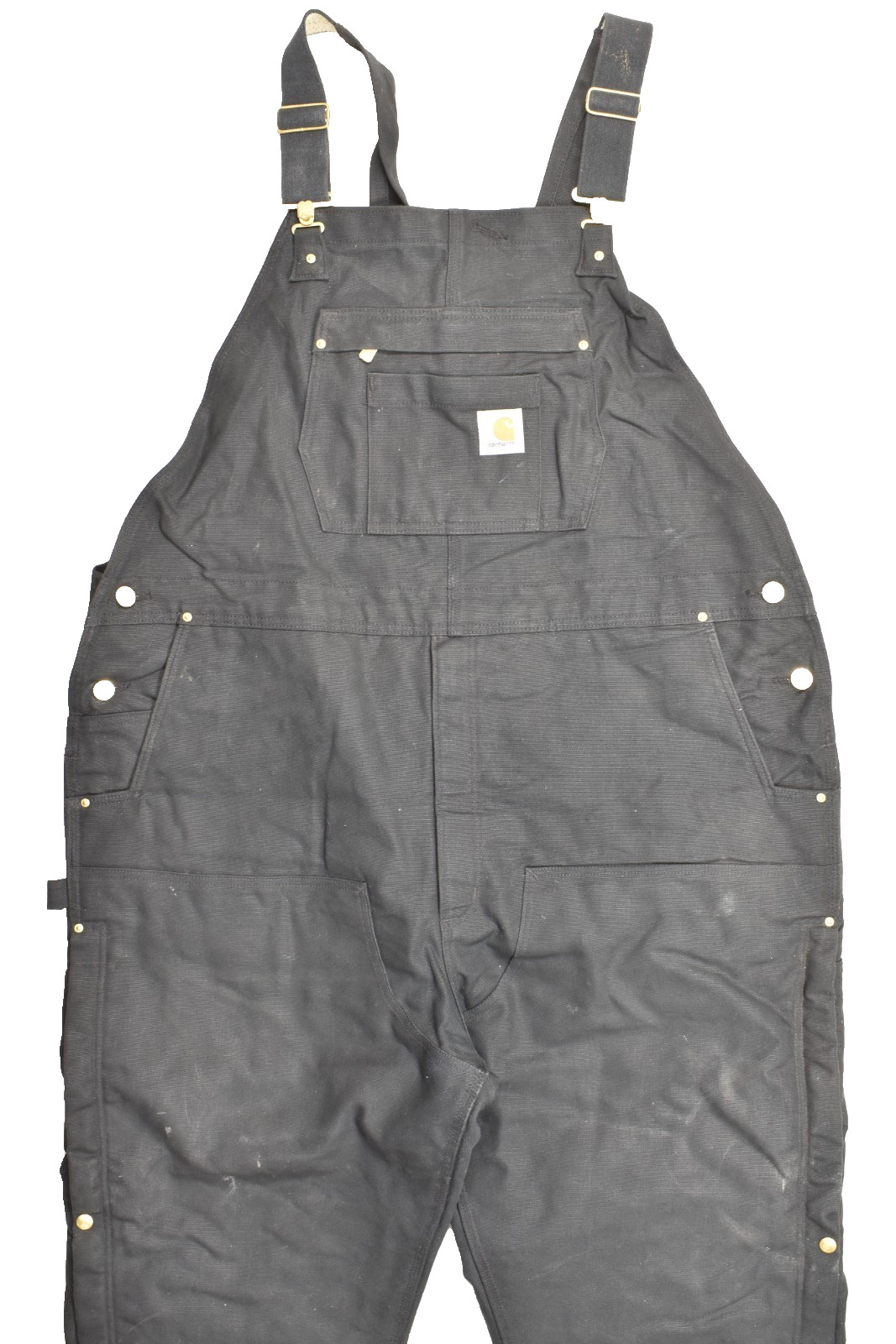 Carhartt 104393 Quilt Lined Loose Fit Duck Bib Overalls Black Size 2XL Regular
