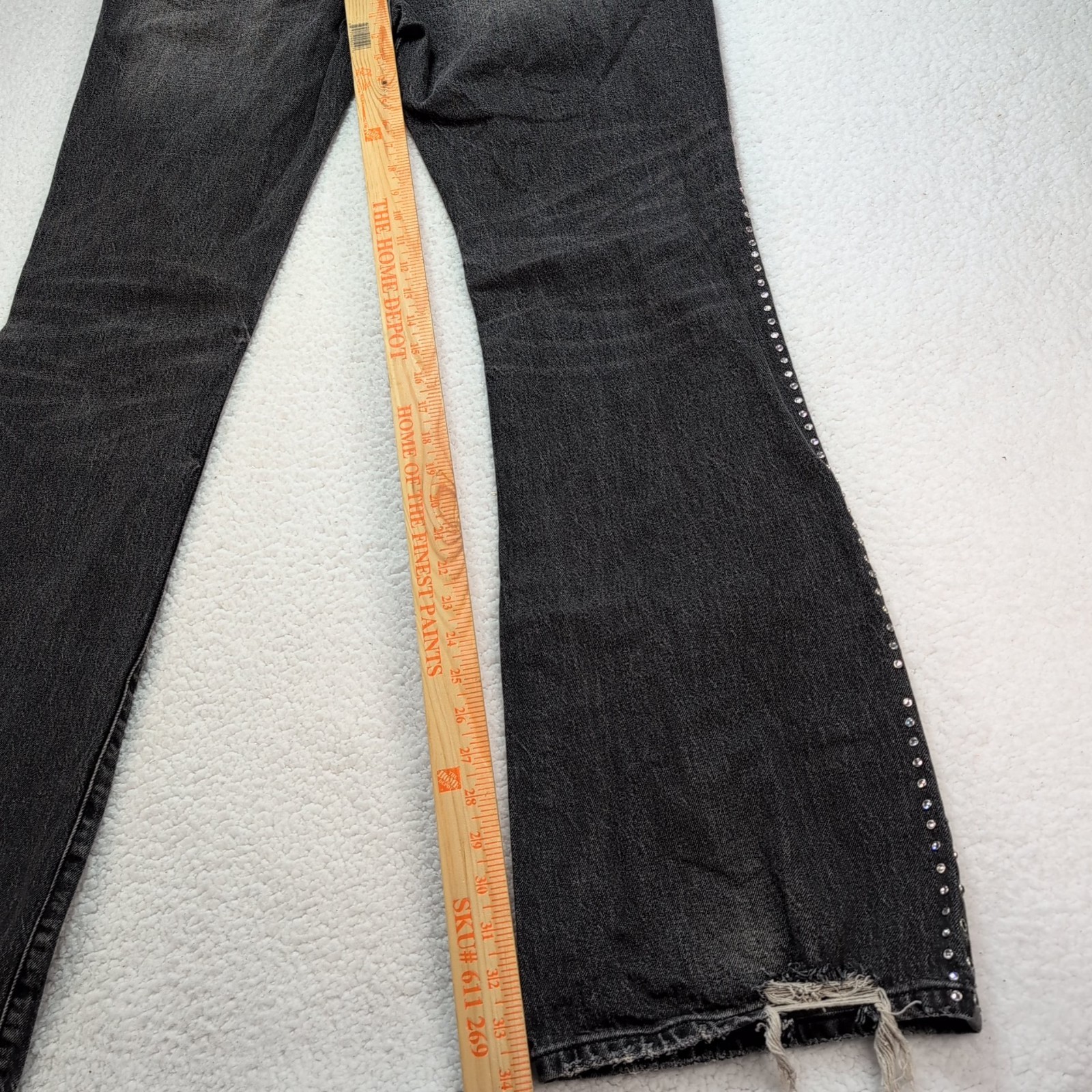 Purple Brand P004 Jeans Mens 36×34 Black Studded Distressed Rockstar