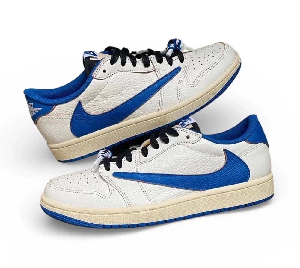 Fragment Design x Travis Scott x Air Jordan 1 Retro Low OG Sail Blue DM7866-104