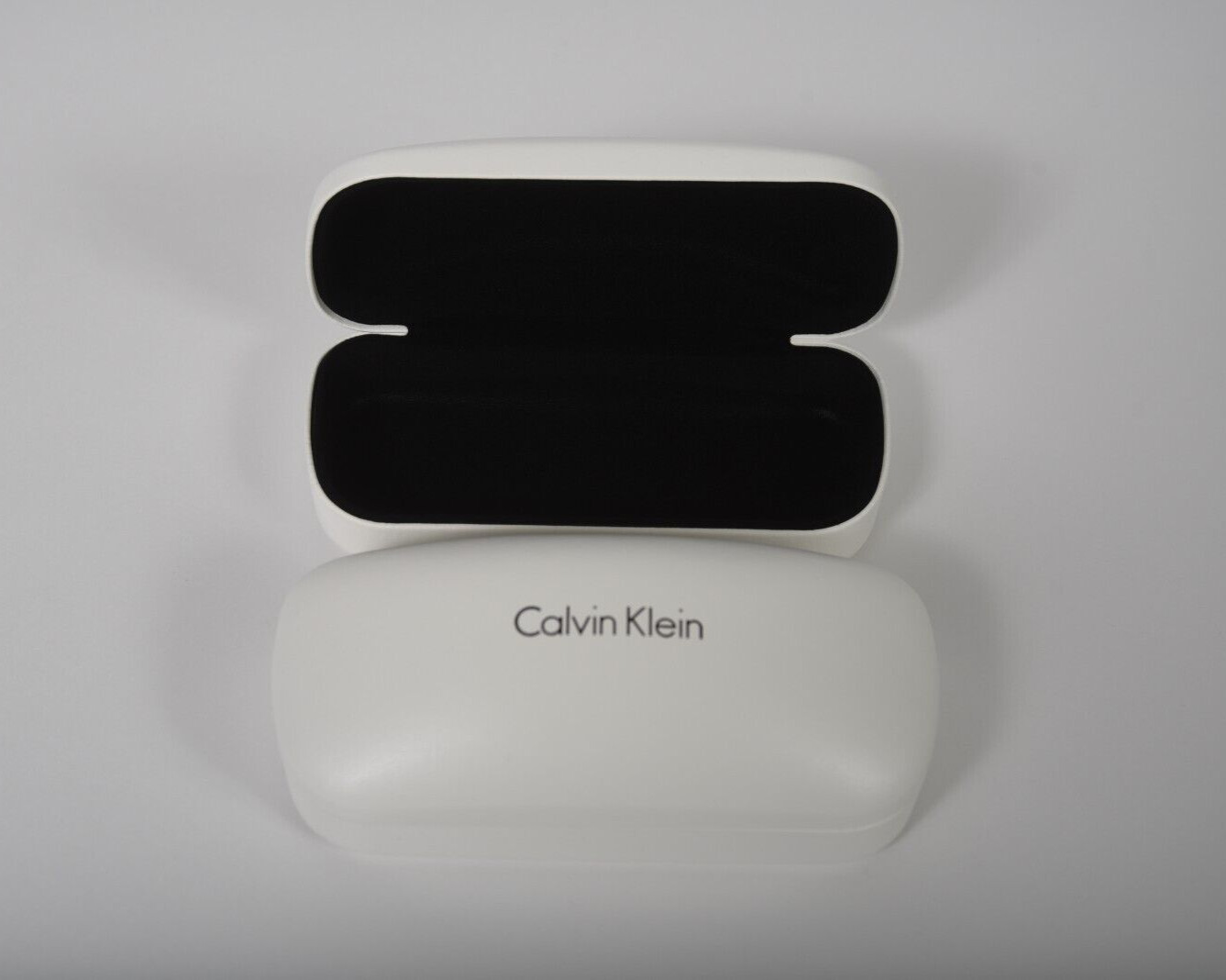 Lot of 2 CALVIN KLEIN White Leather Hard Clamshell Sunglasses Eyeglasses Case