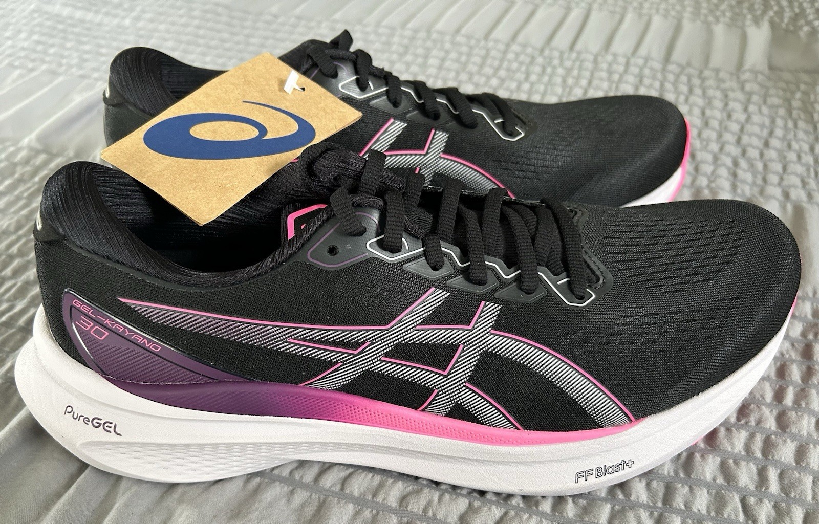 Size 11.5 Asics Women’s Gel Kayano 30 Black/ Lilac Hint 1012B357-004 New in Box