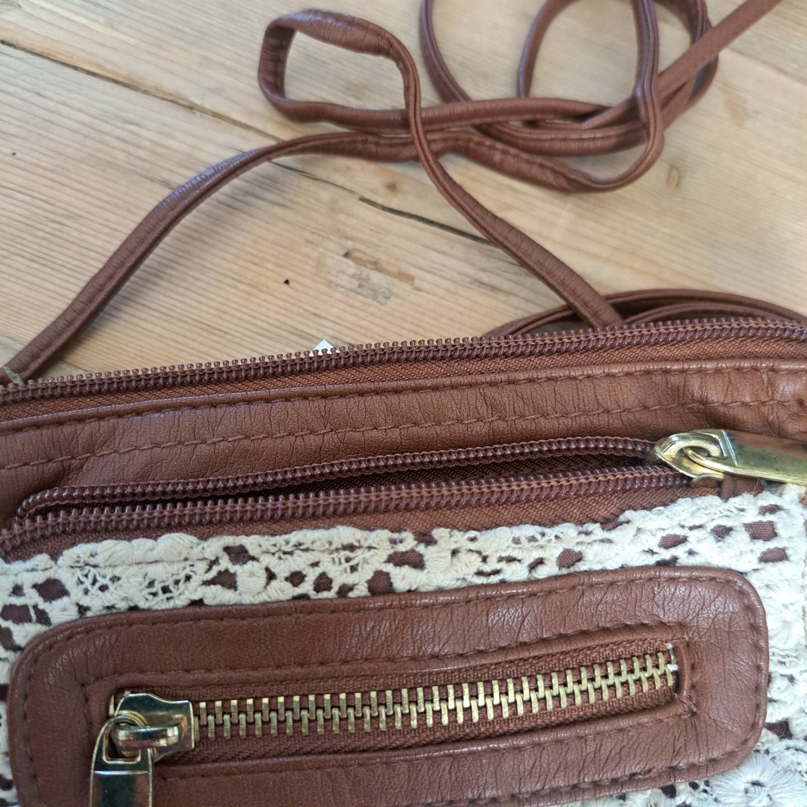 Purse Small Crossbody With Lace and Pockets JC Penny’s Wristlet & 26″ Strap drop