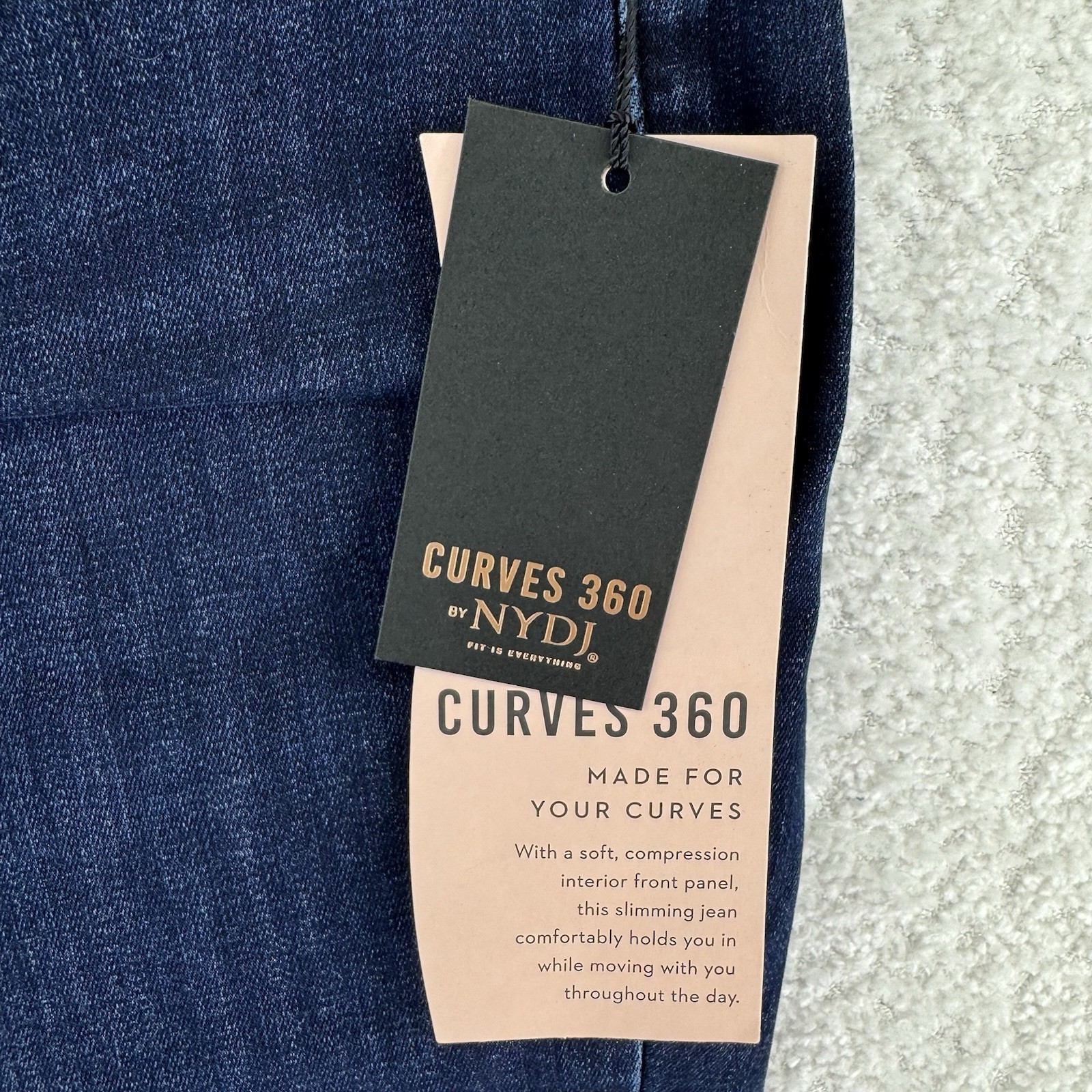 NYDJ Curves 360 Slim Straight Capri Denim Jeans Size 12P Mesquite Blue
