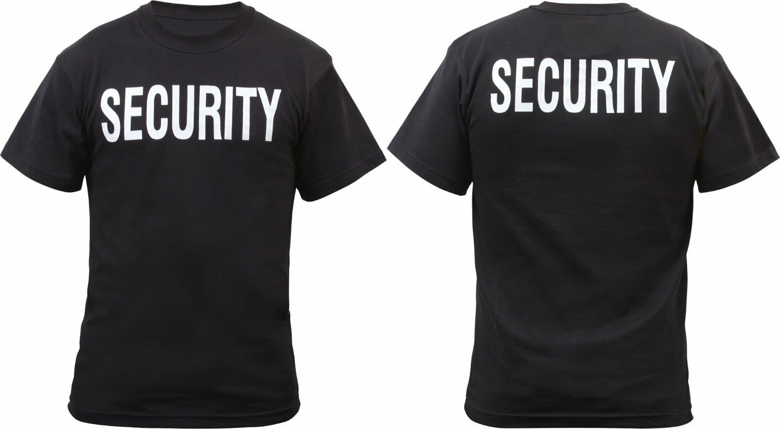 Security Double Sided T-Shirt Black & White Official Issue Officer Bouncer Event