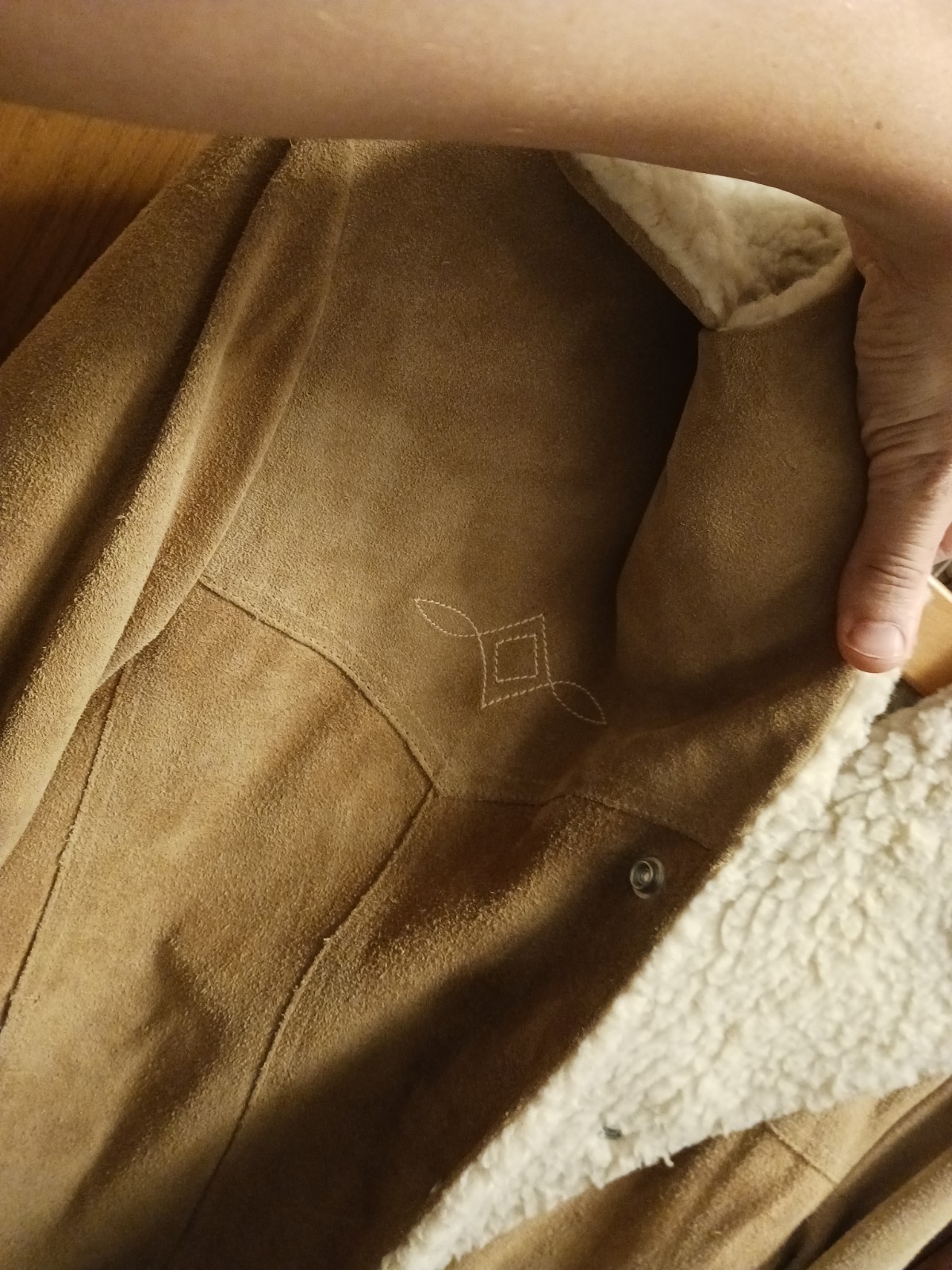 Vintage Levis Suede Cowhide Leather Western Sherpa Jacket Brown Tab Mens L Rare!