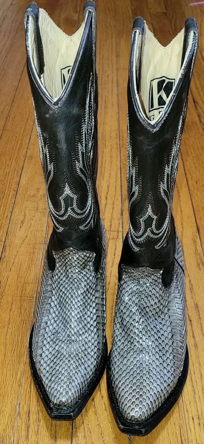 King Exotic NATURAL Genuine Cobra SnakeWestern Boot Pointed US M6 W7.5 Cowboy