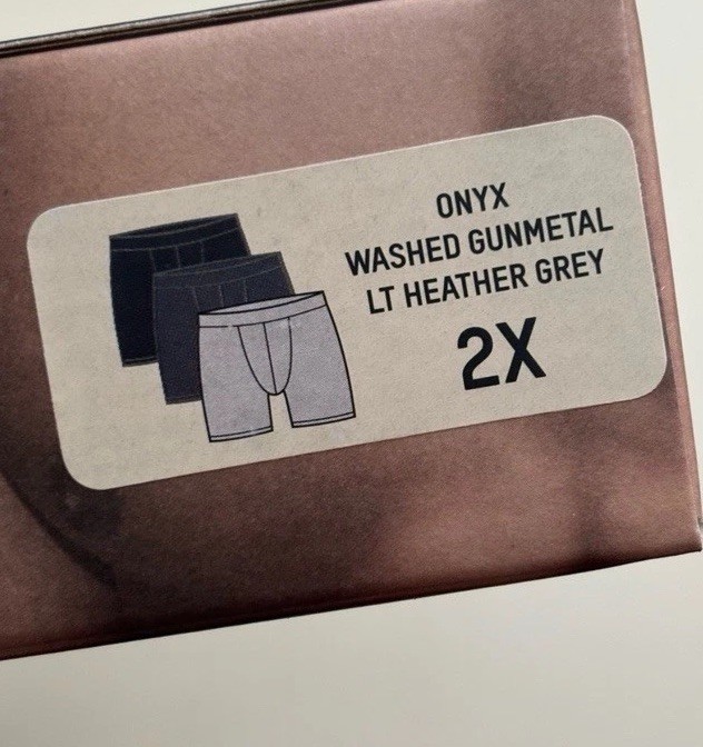 SKIMS Men’s 5” Boxer Brief 3-Pack Heather Multi Size 2XL New In box Waist 44-46”