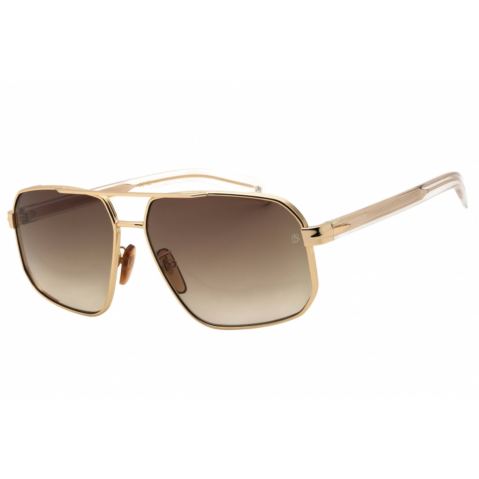 David Beckham Men’s Sunglasses Rectangular Gold Crystal Frame DB 7102/S 0LOJ HA